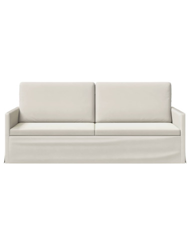 Divano a 3 posti Crema 190 x 81 x 82 cm Velluto (V)