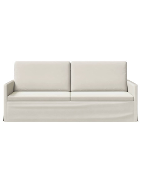Divano a 3 posti Crema 190 x 81 x 82 cm Velluto (V)