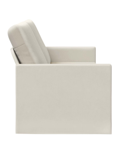Divano a 3 posti Crema 190 x 81 x 82 cm Velluto (V)