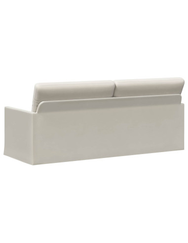 Divano a 3 posti Crema 190 x 81 x 82 cm Velluto (V)