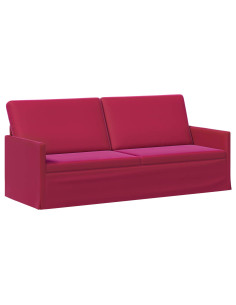 Divano a 3 posti Rosso Vino 190 x 81 x 82 cm Velluto (V) 2