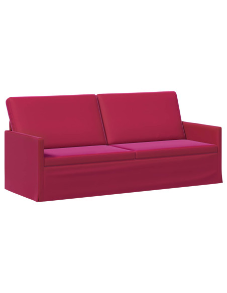 Divano a 3 posti Rosso Vino 190 x 81 x 82 cm Velluto (V)