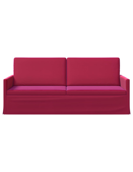 Divano a 3 posti Rosso Vino 190 x 81 x 82 cm Velluto (V)