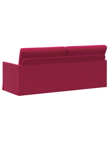 Divano a 3 posti Rosso Vino 190 x 81 x 82 cm Velluto (V)