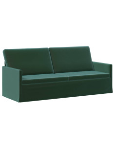 Divano a 3 posti Verde Scuro 190 x 81 x 82 cm Velluto (V) 2