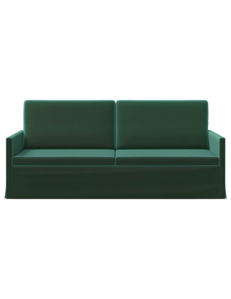 Divano a 3 posti Verde Scuro 190 x 81 x 82 cm Velluto (V)