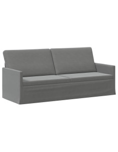 Divano a 3 posti Grigio Scuro 190 x 81 x 82 cm Velluto (V) 2