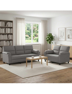 Set di divani 2 pcs Grigio Chiaro Velluto