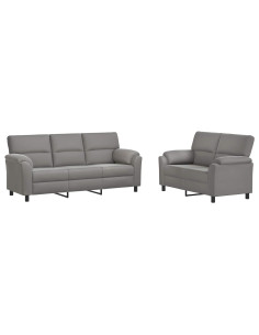 Set di divani 2 pcs Grigio Chiaro Velluto 2