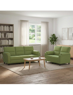 Set di divani 2 pcs Verde chiaro Velluto
