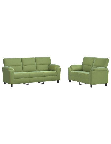 Set di divani 2 pcs Verde chiaro Velluto