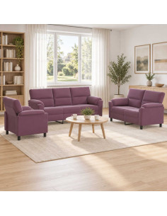 Set di divani 3 pcs Viola Velluto