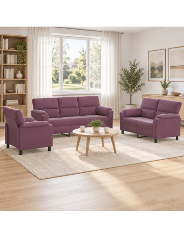Set di divani 3 pcs Viola Velluto