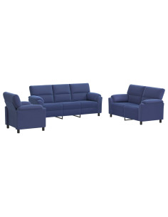 Set di divani 3 pcs Blu Polizia Velluto 2