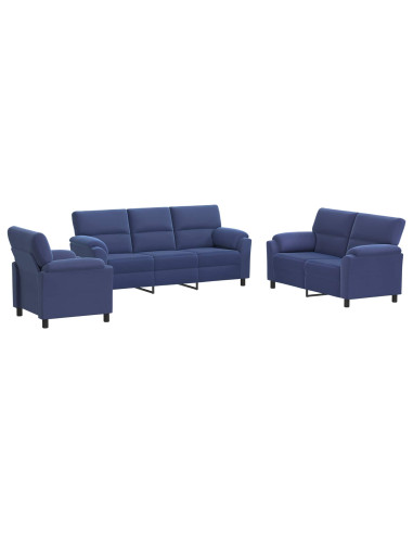 Set di divani 3 pcs Blu Polizia Velluto