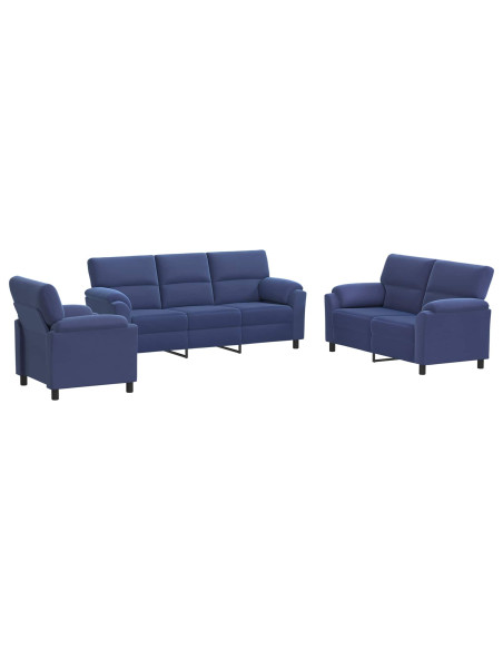 Set di divani 3 pcs Blu Polizia Velluto