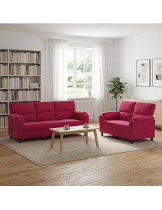 Set di divani 2 pcs Rosso Vino Velluto