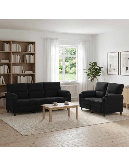 Set di divani 2 pcs Nero Velluto