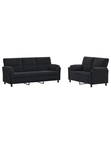 Set di divani 2 pcs Nero Velluto