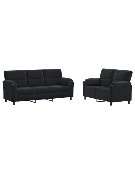 Set di divani 2 pcs Nero Velluto