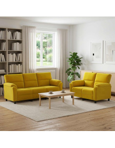 Set di divani 2 pcs Giallo Velluto