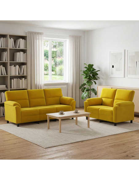 Set di divani 2 pcs Giallo Velluto