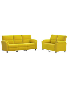 Set di divani 2 pcs Giallo Velluto 2