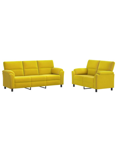 Set di divani 2 pcs Giallo Velluto