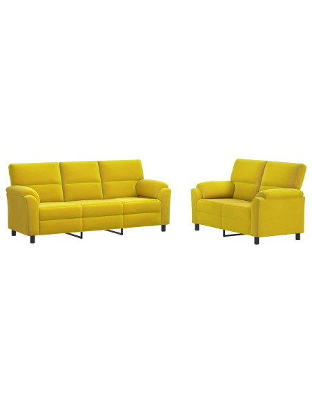 Set di divani 2 pcs Giallo Velluto