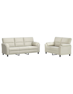Set di divani 2 pcs Crema Velluto 2