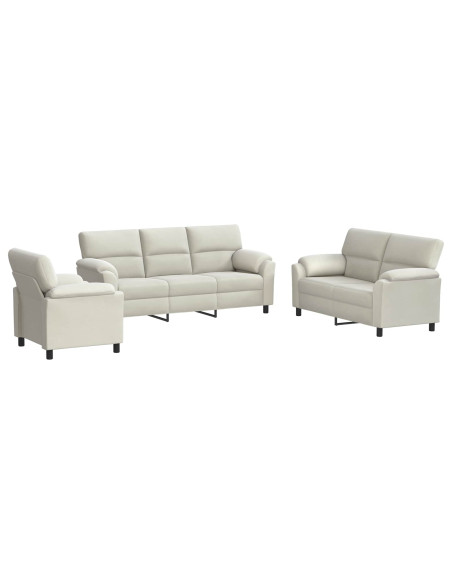 Set di divani 3 pcs Crema Velluto