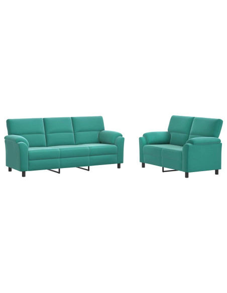 Set di divani 2 pcs Turchese Velluto