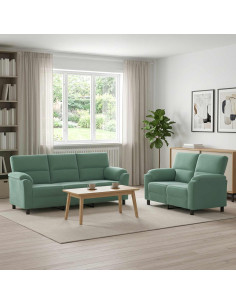 Set di divani 2 pcs Verde Mare Velluto