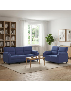 Set di divani 2 pcs Blu Polizia Velluto