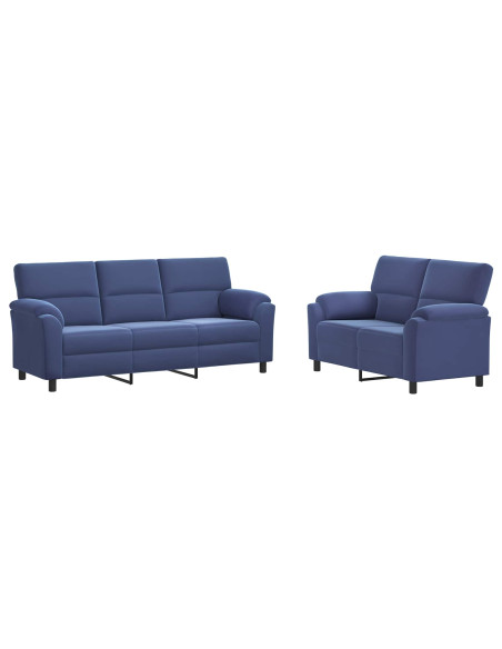 Set di divani 2 pcs Blu Polizia Velluto