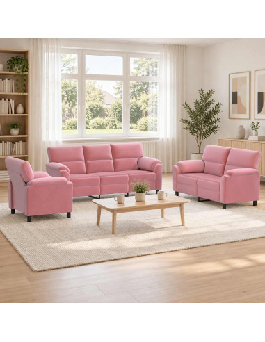 Set di divani 3 pcs Rosa Velluto