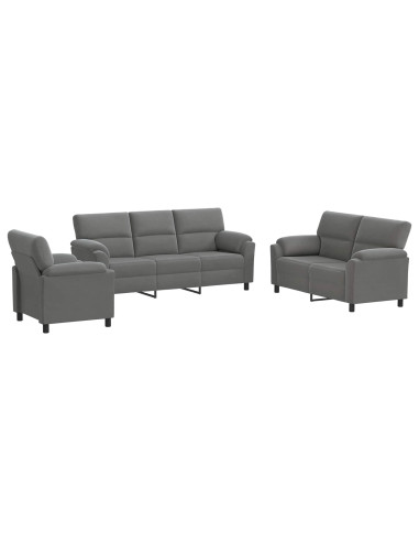 Set di divani 3 pcs Grigio Scuro Velluto