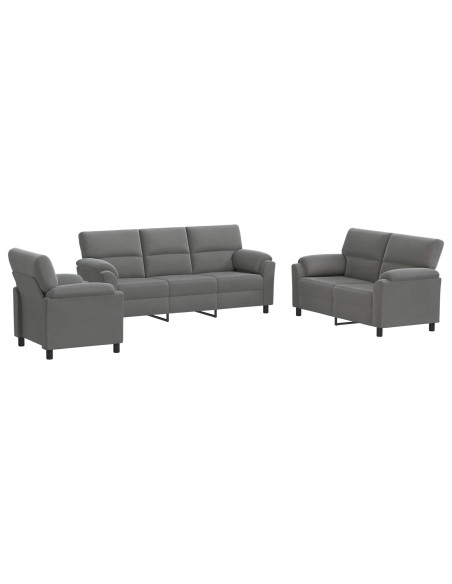 Set di divani 3 pcs Grigio Scuro Velluto