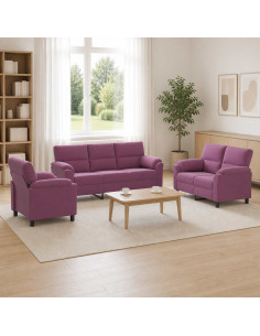 Set di divani 3 pcs Viola Velluto
