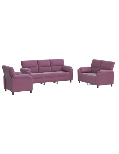 Set di divani 3 pcs Viola Velluto