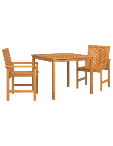 Set da Pranzo per Giardino 3 pz Marrone