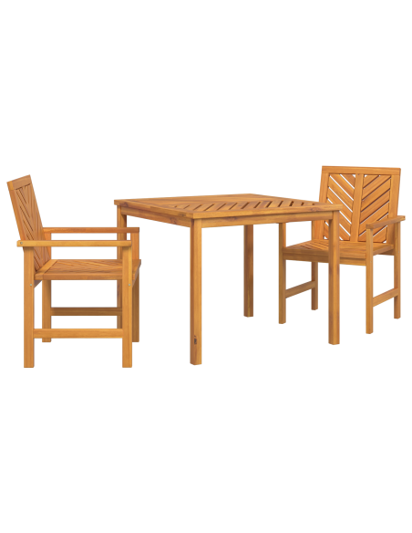 Set da Pranzo per Giardino 3 pz Marrone