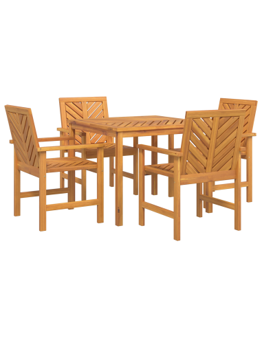 Set da Pranzo per Giardino 5 pz Marrone