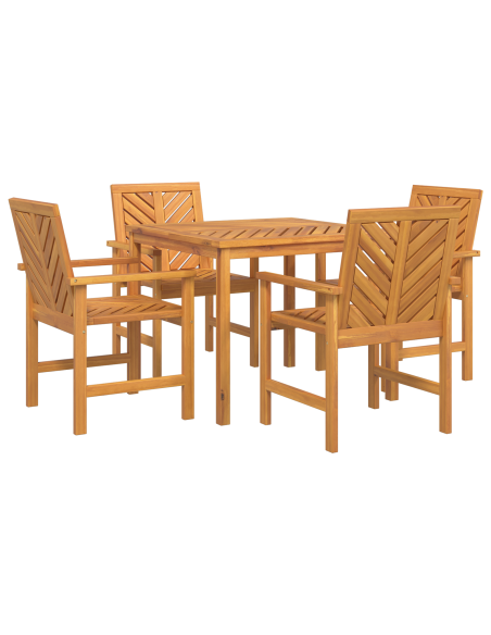 Set da Pranzo per Giardino 5 pz Marrone