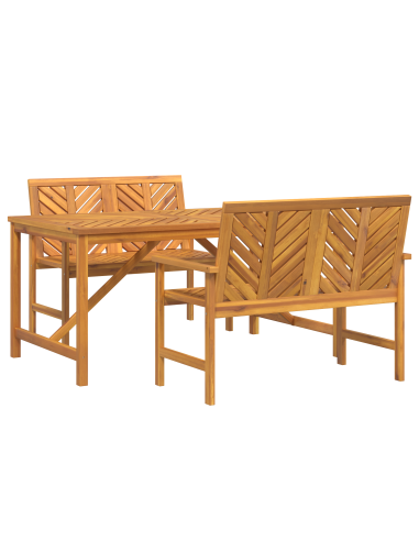 Set da Pranzo per Giardino 3 pz Marrone