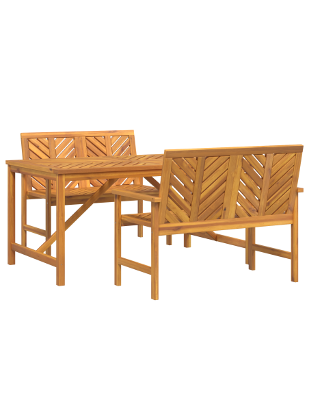 Set da Pranzo per Giardino 3 pz Marrone