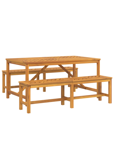 Set da Pranzo per Giardino 3 pz Marrone