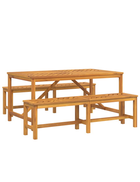 Set da Pranzo per Giardino 3 pz Marrone