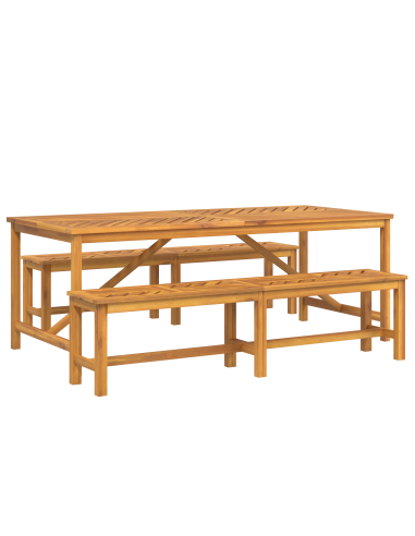 Set da Pranzo per Giardino 3 pz Marrone