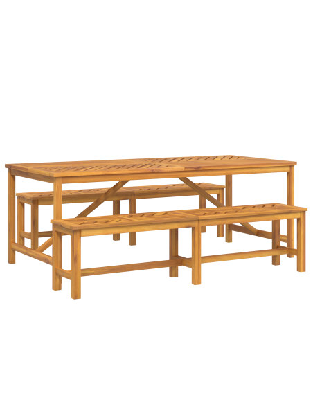Set da Pranzo per Giardino 3 pz Marrone